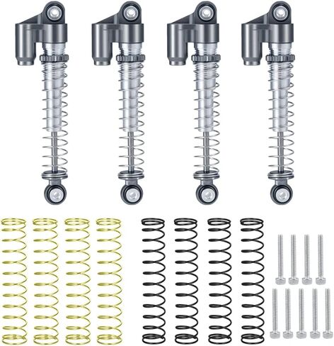 1/24th RC Car Shocks 43mm Aluminum Absorber Damper for All AXIAL SCX24 AXI90081 Deadbolt C10 Gladiator Bronco (Grey) in Saudi Arabia