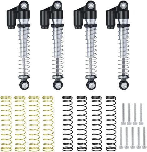 1/24th RC Car Shocks 43mm Aluminum Absorber Damper for All AXIAL SCX24 AXI90081 Deadbolt C10 Gladiator Bronco (Grey) in Saudi Arabia