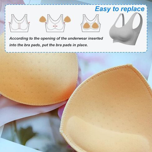 TopBine Removable Bra Pads Inserts Women's Comfy Sports Cups Bra Insert for BIkini Top Swimsuit in Kuwait