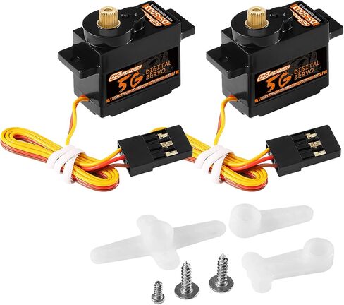 2PCS 5g Micro Digital Servo، Mini Servo، Metal Gears، Coreless Motor Servos لـ 1/28 RC سيارة طائرة ثابتة الجناحين روبوت طائرات هليكوبتر جزء (JR2.54) in Saudi Arabia
