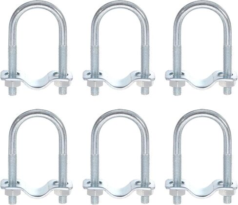uxcell Round U-Bolts Pipe Clamp, 6pcs Fit 3/4"(20mm) to 3/4"(20mm) Double Pipe Clamp Pipe Buckle for Greenhouse Awning Frames Antenna Mast in Saudi Arabia