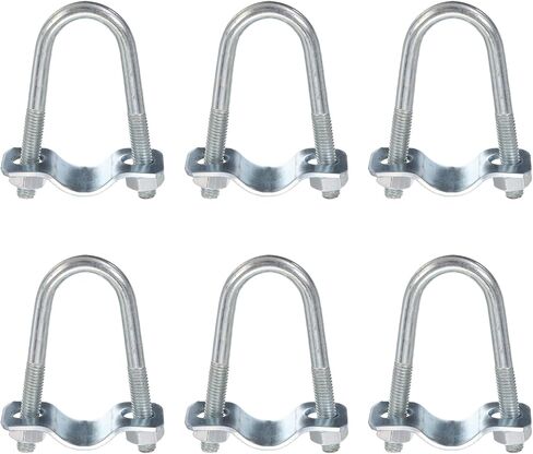 uxcell Round U-Bolts Pipe Clamp, 6pcs Fit 3/4"(20mm) to 3/4"(20mm) Double Pipe Clamp Pipe Buckle for Greenhouse Awning Frames Antenna Mast in Saudi Arabia