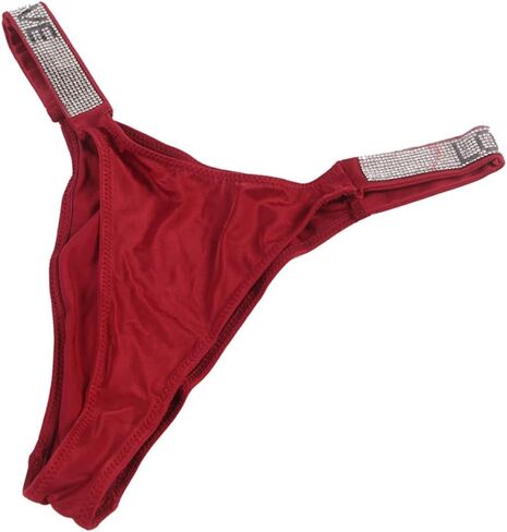 ملابس داخلية من Comeondear G String للنساء ثونج صغيرة من حجر الراين مقاس كبير لباس داخلي على شكل حرف T من الخلف ملابس داخلية منخفضة الارتفاع من الماس على شكل حرف Y in Kuwait