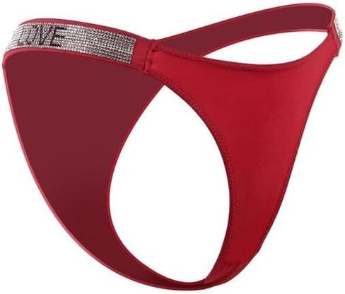 ملابس داخلية من Comeondear G String للنساء ثونج صغيرة من حجر الراين مقاس كبير لباس داخلي على شكل حرف T من الخلف ملابس داخلية منخفضة الارتفاع من الماس على شكل حرف Y in Kuwait