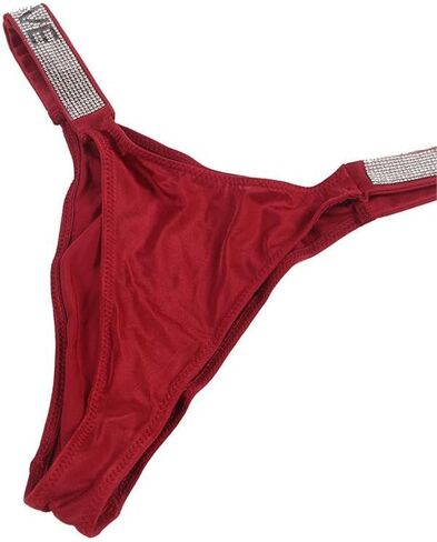 ملابس داخلية من Comeondear G String للنساء ثونج صغيرة من حجر الراين مقاس كبير لباس داخلي على شكل حرف T من الخلف ملابس داخلية منخفضة الارتفاع من الماس على شكل حرف Y in Kuwait