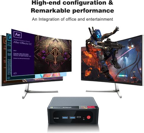 Beelink SER5 PRO Mini PC,AMD Ryzen 5 5600H(up to 4.2GHz,6C/12T),16G DDR4 RAM(3200MHz)/500GB M.2 PCIe3.0 NVMe SSD Mini Computer,Supports 4K Three-Screen Display/WiFi 6/BT5.2 in Saudi Arabia