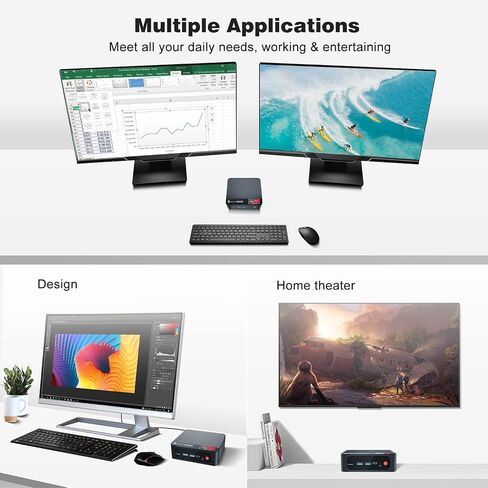 Beelink SER5 PRO Mini PC,AMD Ryzen 5 5600H(up to 4.2GHz,6C/12T),16G DDR4 RAM(3200MHz)/500GB M.2 PCIe3.0 NVMe SSD Mini Computer,Supports 4K Three-Screen Display/WiFi 6/BT5.2 in Saudi Arabia