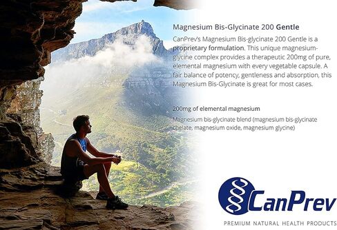 CanPrev Magnesium Bisglycinate Capsules (200 mg) - High Absorption Bisglycinate Magnesium Supplement for Women & Men - Magnesium Pills for Rest - Magnesium Glycinate Chelate Supplement 120 Capsules in Saudi Arabia