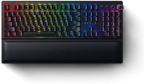 لوحة مفاتيح الألعاب اللاسلكية الميكانيكية Razer BlackWidow V3 Pro: مفاتيح ميكانيكية خضراء - تعمل باللمس والنقر - إضاءة Chroma RGB - مقاومة للظلال - وظائف ماكرو قابلة للبرمجة (متجددة) in Kuwait