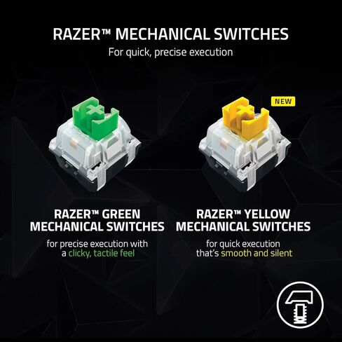 لوحة مفاتيح الألعاب اللاسلكية الميكانيكية Razer BlackWidow V3 Pro: مفاتيح ميكانيكية خضراء - تعمل باللمس والنقر - إضاءة Chroma RGB - مقاومة للظلال - وظائف ماكرو قابلة للبرمجة (متجددة) in Kuwait