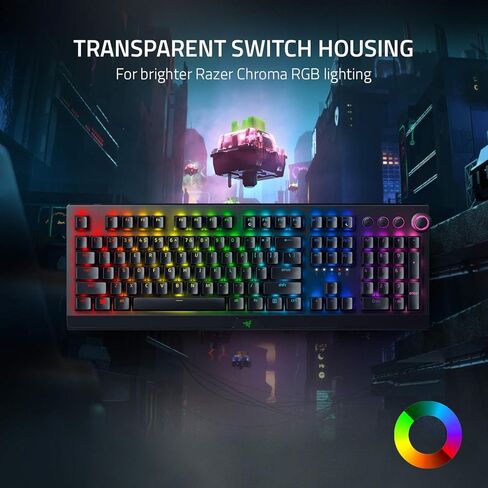 لوحة مفاتيح الألعاب اللاسلكية الميكانيكية Razer BlackWidow V3 Pro: مفاتيح ميكانيكية خضراء - تعمل باللمس والنقر - إضاءة Chroma RGB - مقاومة للظلال - وظائف ماكرو قابلة للبرمجة (متجددة) in Kuwait