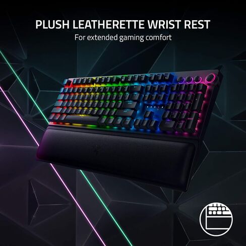 لوحة مفاتيح الألعاب اللاسلكية الميكانيكية Razer BlackWidow V3 Pro: مفاتيح ميكانيكية خضراء - تعمل باللمس والنقر - إضاءة Chroma RGB - مقاومة للظلال - وظائف ماكرو قابلة للبرمجة (متجددة) in Kuwait