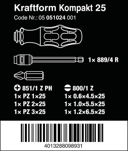 Wera KK25 Replacement Type Dirver Bit Set in Saudi Arabia