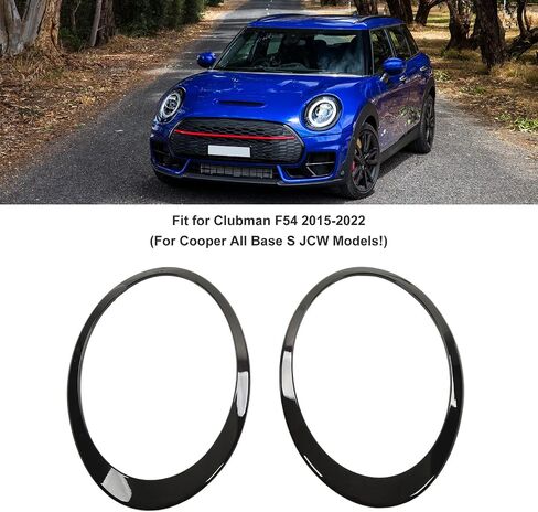 51138739497، حلقة حواف أمامية سوداء لامعة للخدش سهلة التركيب عصرية قطعتين لسيارة Cooper Clubman F54 S JCW 2015?2022 in Saudi Arabia