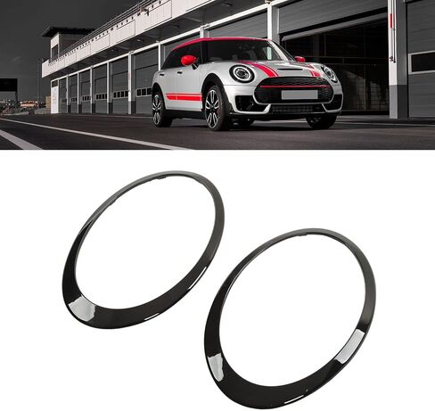 51138739497، حلقة حواف أمامية سوداء لامعة للخدش سهلة التركيب عصرية قطعتين لسيارة Cooper Clubman F54 S JCW 2015?2022 in Saudi Arabia