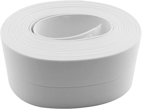 Caulk Strip 1-1/4" x 15" PVC White Self Adhesive Waterproof Sealing Tape for Bathtub Bathroom Shower Toilet Kitchen Floor Wall Edge Protector in Saudi Arabia
