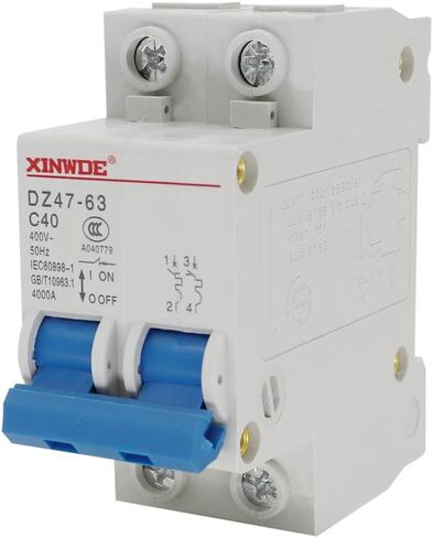 قاطع الدائرة المصغرة ذو الجهد المنخفض DZ47-63 2 Pole 20A 400V DIN Rail Mount C20 in Kuwait