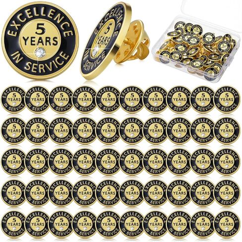 50 Pcs Year of Service Pin Employee Excellence Award Lapel Pin Performance Recognition Reward Anniversary Pin (4 Year) in Saudi Arabia