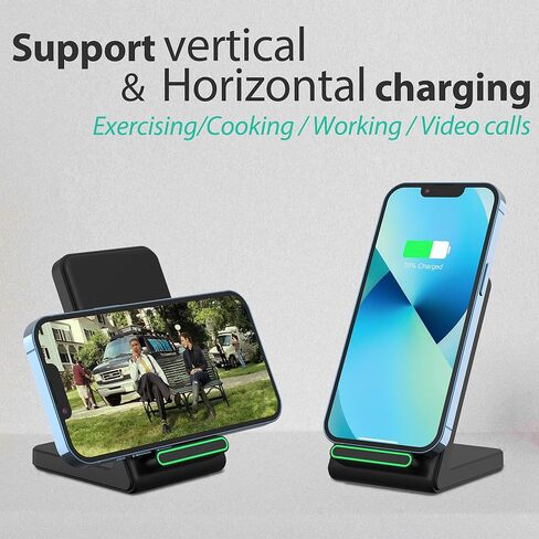 محطة شحن لاسلكية لهاتف Samsung Galaxy S24/S23/S23+/S22/S22+/S21/S20/S20+/S10/S9+/S9/S8/S8+/S7/Note10/9/8 حامل شحن لاسلكي Qi 15 وات لهاتف iPhone 15/14/ محول USB 13/12/11 OTG (لا يوجد محول تيار متردد) in Kuwait