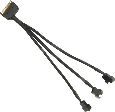 كابل مقسم الطاقة SATA 1 إلى 3 3 دبابيس / 4 دبابيس PMW 12 فولت كابل محول الطاقة لمروحة الكمبيوتر، موصل PWM 3 دبابيس/4 دبابيس إلى 15 دبوس ذكر SATA مقسم مروحة التبريد Y كابل الطاقة in Kuwait