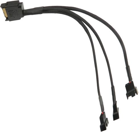 كابل مقسم الطاقة SATA 1 إلى 3 3 دبابيس / 4 دبابيس PMW 12 فولت كابل محول الطاقة لمروحة الكمبيوتر، موصل PWM 3 دبابيس/4 دبابيس إلى 15 دبوس ذكر SATA مقسم مروحة التبريد Y كابل الطاقة in Kuwait