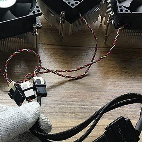 كابل مقسم الطاقة SATA 1 إلى 3 3 دبابيس / 4 دبابيس PMW 12 فولت كابل محول الطاقة لمروحة الكمبيوتر، موصل PWM 3 دبابيس/4 دبابيس إلى 15 دبوس ذكر SATA مقسم مروحة التبريد Y كابل الطاقة in Kuwait