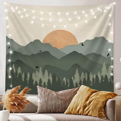 SUOTEMEIFEI Boho Mountain Sun نسيج بسيط فن شروق الشمس طبيعة نسيج غروب الشمس المناظر الطبيعية مجردة الجمالية جدار غرفة النوم غرفة المعيشة ديكور الكلية النوم الجدار شنقا 60x51 بوصة in Kuwait