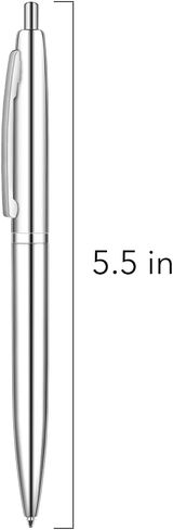 Unibene 6 Pack Black &Sliver Click Ballpoint Pens - Black ink Medium Point(1 mm), Metallic Retractable Pen Nice Gift for Business Office Students Teachers Wedding Christmas in Saudi Arabia