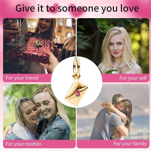 925 Sterling Silver Charms for Women Bracelet Necklace Rose Heart & Arrow Murano Glass Dangle Pendant Beads Family Tree Love Letter Envelope Medallion Charm Jewellery Gift for Women Girls in Saudi Arabia