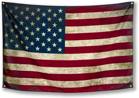 Qasrhibao American Flag Tapestry Vintage Retro USA Flag Poster, 3x5FT Polyester Summer Tapestry, Wall Hanging Decor for Dorm Living Room College Bedroom Wall Art in Saudi Arabia