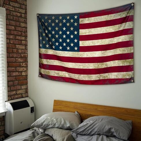 Qasrhibao American Flag Tapestry Vintage Retro USA Flag Poster, 3x5FT Polyester Summer Tapestry, Wall Hanging Decor for Dorm Living Room College Bedroom Wall Art in Saudi Arabia