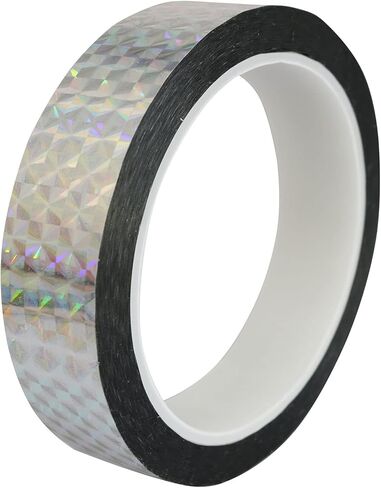 شريط عاكس ثلاثي الأبعاد 1 لفة 2 سم × 50 متر شريط عاكس ثلاثي الأبعاد فضي ذاتي اللصق، شريط منشوري in Kuwait