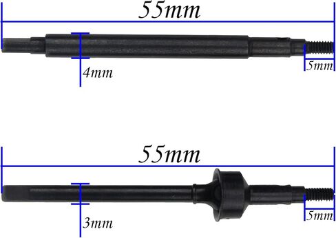 ShareGoo Steel Front Rear Axle Drive Shaft Axle Dogbone CVD Compatible with Traxxas 1/18 TRX4M RC Crawler Car Upgrade Parts (Black) in Saudi Arabia