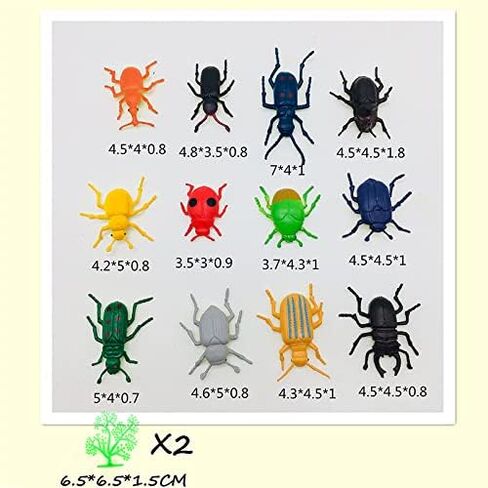 Animal Assorted Mini Plastic Figures Toy Set, Educational Party Cake Topper, Goody Bag Filler (12pcs Beetle) in Saudi Arabia