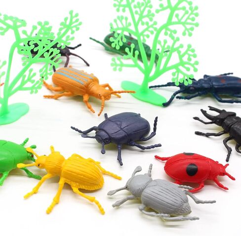 Animal Assorted Mini Plastic Figures Toy Set, Educational Party Cake Topper, Goody Bag Filler (12pcs Beetle) in Saudi Arabia