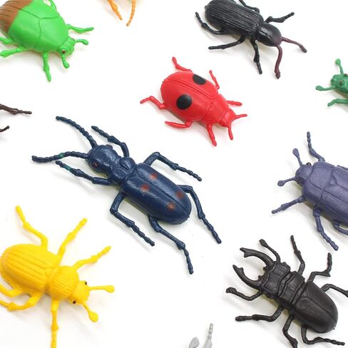 Animal Assorted Mini Plastic Figures Toy Set, Educational Party Cake Topper, Goody Bag Filler (12pcs Beetle) in Saudi Arabia