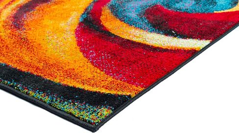 Susan Contemporary Abstract Multi-Color Runner Rug, 2.7' x 7' in Saudi Arabia