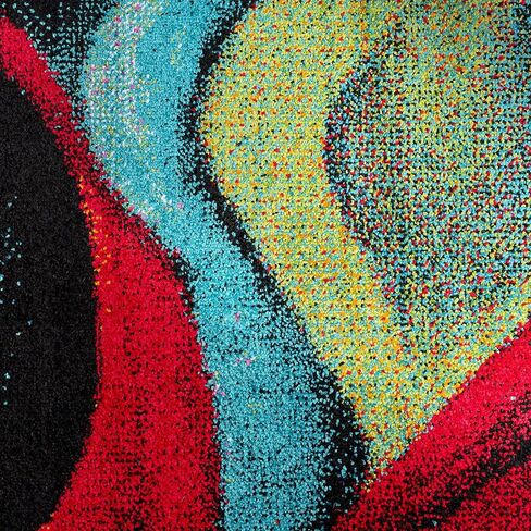 Susan Contemporary Abstract Multi-Color Runner Rug, 2.7' x 7' in Saudi Arabia