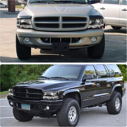 DWVO Headlight Assembly Compatible with 1998-2004 Dodge Dakota 1998-2003 Dodge Durango Headlamp Replacement with Park Signal Lamp Black Housing in Saudi Arabia