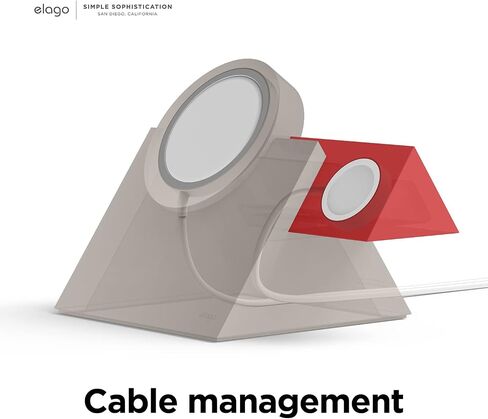 محطة شحن elago متوافقة مع سلسلة iPhone 15، وسلسلة iPhone 14، وسلسلة iPhone 13، وسلسلة iPhone 12، متوافقة مع MagSafe، ومتوافقة مع سلسلة Apple Watch - الشواحن غير متضمنة in Kuwait