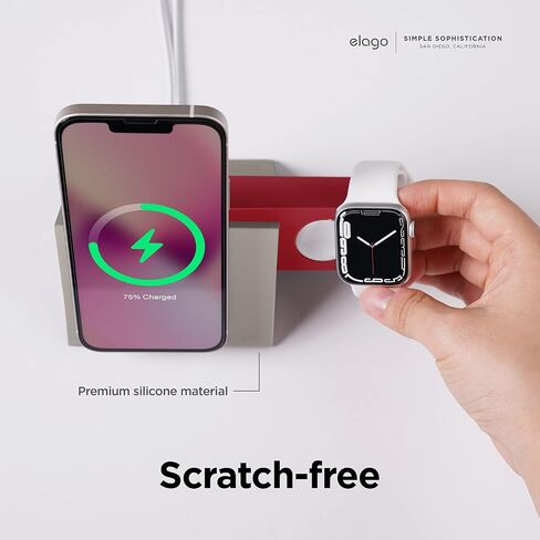 محطة شحن elago متوافقة مع سلسلة iPhone 15، وسلسلة iPhone 14، وسلسلة iPhone 13، وسلسلة iPhone 12، متوافقة مع MagSafe، ومتوافقة مع سلسلة Apple Watch - الشواحن غير متضمنة in Kuwait