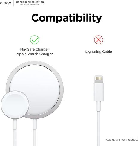 محطة شحن elago متوافقة مع سلسلة iPhone 15، وسلسلة iPhone 14، وسلسلة iPhone 13، وسلسلة iPhone 12، متوافقة مع MagSafe، ومتوافقة مع سلسلة Apple Watch - الشواحن غير متضمنة in Kuwait