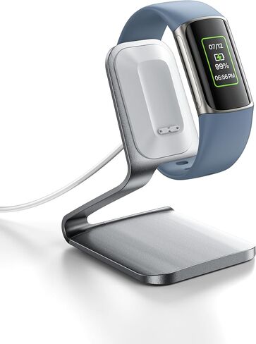 Intoval SmartWatch Charger for Fitbit Charge 6, Charge 5 and Luxe, Zinc Alloy Charging Station, Substitute for Fitbit Charge 6 Charger and Fitbit Charge 5 Charger, Integrated with 5ft Cable (Black) in Saudi Arabia