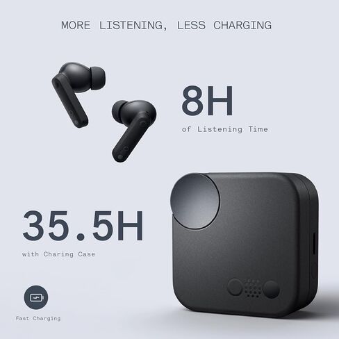 Buds Wireless Bluetooth Earbuds, 42dB Noise Cancelling Earbuds, Dirac HD Audio, 35.5H Playtime, BT5.3, IP54 Waterproof, 4HD Mics Wireless Headphones for iPhone & Android (Clear Orange) in Kuwait