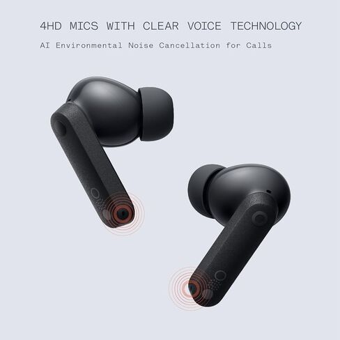 Buds Wireless Bluetooth Earbuds, 42dB Noise Cancelling Earbuds, Dirac HD Audio, 35.5H Playtime, BT5.3, IP54 Waterproof, 4HD Mics Wireless Headphones for iPhone & Android (Clear Orange) in Kuwait