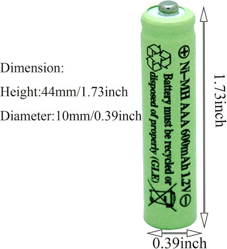 بطاريات الإضاءة الشمسية AAA Triple A NIMH 600mAh 1.2V قابلة للشحن لأضواء الحديقة وأجهزة التحكم عن بعد الفئران (8 قطع) in Kuwait