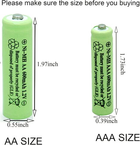 بطاريات الإضاءة الشمسية AAA Triple A NIMH 600mAh 1.2V قابلة للشحن لأضواء الحديقة وأجهزة التحكم عن بعد الفئران (8 قطع) in Kuwait