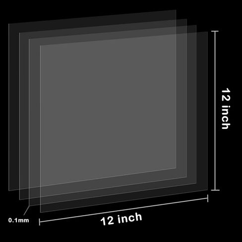 25 حزمة من 4 مل من أوراق استنسل مايلر الشفافة، 30.48 سم × 30.48 سم استنسلات مايلر فارغة قابلة لإعادة الاستخدام من البلاستيك الشفاف للقطع بالليزر، الكريكت، مادة قالب أداة القطع in Kuwait