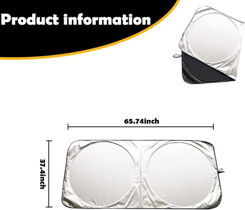 Pack-1 مظلة شمسية للزجاج الأمامي للسيارة قابلة للسحب، ستائر دوارة عازلة للحرارة مقاس 26.7 بوصة × 49 بوصة للحماية من الشمس، واقي حاجب الشمس، يحجب 99% من الأشعة فوق البنفسجية للحفاظ على برودة السيارة (الراديوم الفضي) in Saudi Arabia