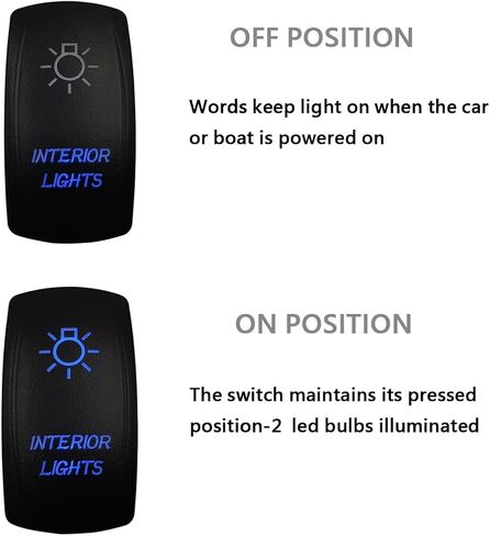 الأزرق Led أضواء داخلية الروك التبديل مع 5P On Off SPST تبديل التبديل ل 12 فولت/24 فولت سيارة شاحنة جيب YJ بولاريس رينجر UTV ATV SXS in Kuwait